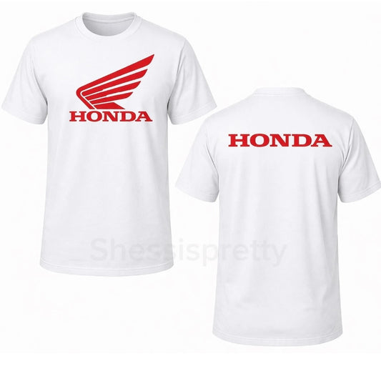 Honda Logo T-Shirt Men’s Motorcycle Graphic Tee Premium Cotton Racing Shirt
