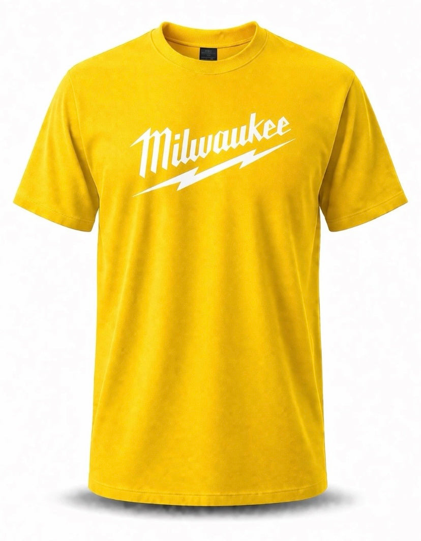 Milwaukee Men's short-sleeved casual shirt, men's clothing drill tools equipment