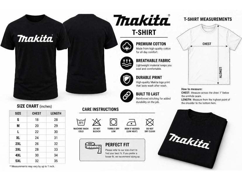 Makita Mens Tshirt - Durable And Comfortable