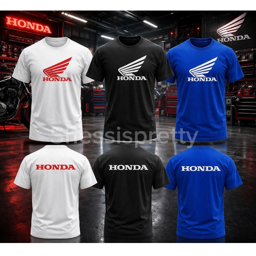 Honda Logo T-Shirt Men’s Motorcycle Graphic Tee Premium Cotton Racing Shirt