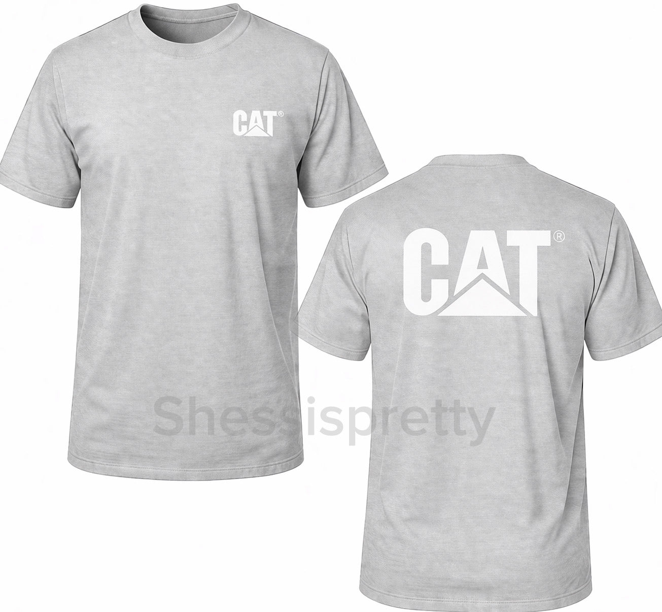 CAT Heavy Duty Workwear T-Shirt Men Durable Cotton Bold Streetwear Graphic Tee
