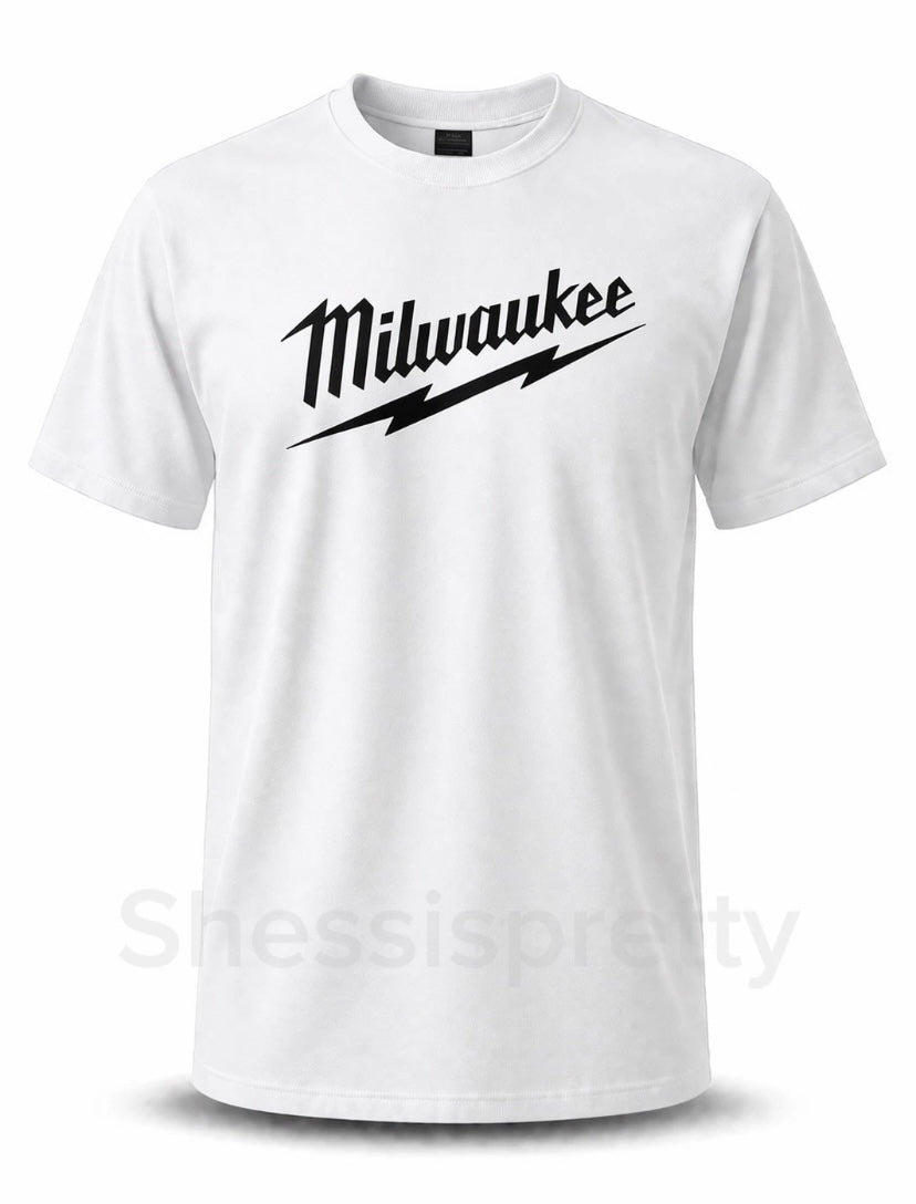 Milwaukee Men's short-sleeved casual shirt, men's clothing drill tools equipment