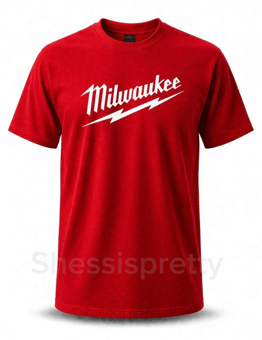Milwaukee Men's short-sleeved casual shirt, men's clothing drill tools equipment