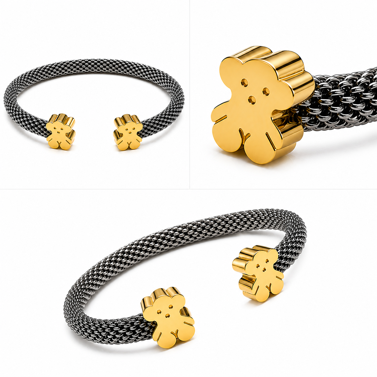 TOUS Stainless Steel Bracelet – Elegant, Water-Resistant, and Hypoallergenic (Box Not Included) Adjustable