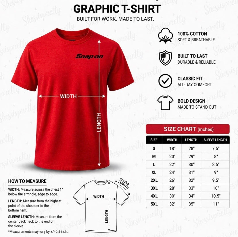 Snap-on Tools Men's T-Shirt Snap-on Clothing Size S-2XL