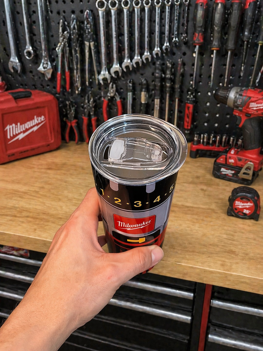Milwaukee 20oz Thermal Tumbler w/ Plastic Straw | Keeps Cold 12Hrs