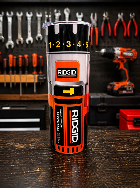 RIDGID 20oz Heavy Duty Tumbler w/ Plastic Straw – Built for Work, Extreme Insulation, BPA Free