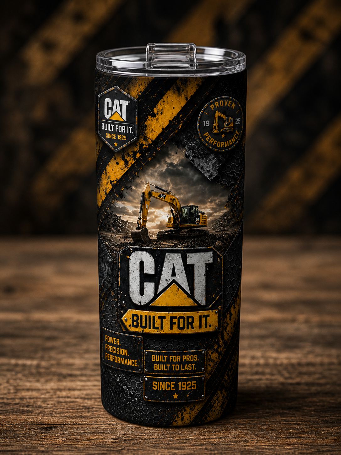 CAT Tumbler 20oz – Insulated Stainless Steel Cup with Lid & Straw | Built For It
